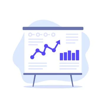 Presentation with a business plan vector illustration Stock Illustration