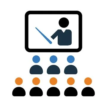 Presentation, business presentation, teaching, training, business training .. Stock Illustration