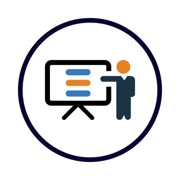 Presentation, business presentation, teaching, training, business training .. Stock Illustration