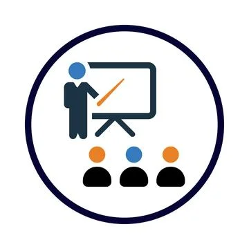 Presentation, business presentation, teaching, training, business training .. Stock Illustration