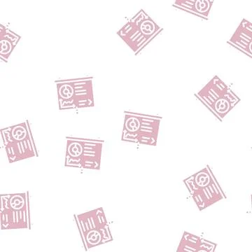 Presentation of business strategy glyph vector seamless pattern Stock Illustration
