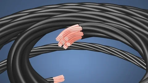 Presentation of a cable for an electrical connection. Stock Footage 125664568