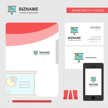 Presentation chart Business Logo, File Cover Visiting Card and Mobile App Des イラスト素材