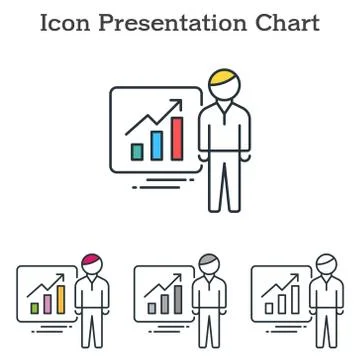 Presentation chart flat icon design for info graphics and businesses Stock Illustration