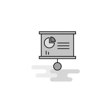 Presentation chart Web Icon. Flat Line Filled Gray Icon Vector Illustrazione stock