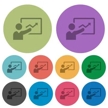 Presentation color darker flat icons Stock Illustration