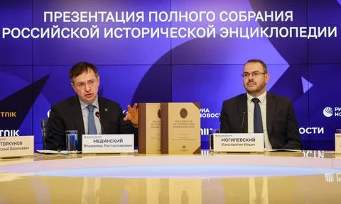 Presentation of the complete collection of the Russian Historical Encyclopedia,  Stock Photos