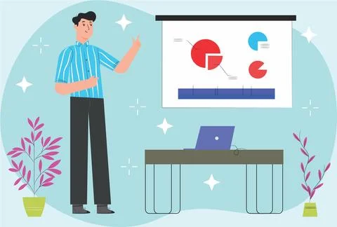 Presentation Concept Illustration Vector Style Illustration Stock Illustration