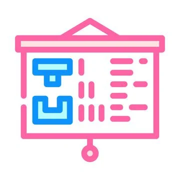 Presentation of courses color icon vector illustration Stock Illustration