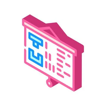 Presentation of courses isometric icon vector illustration 스톡 일러스트