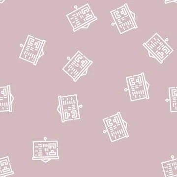 Presentation of courses line vector seamless pattern Stock Illustration