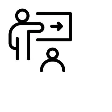 Presentation  Creative Outline Icon with Bold Design for Slides, Meeting, a.. Stock Illustration