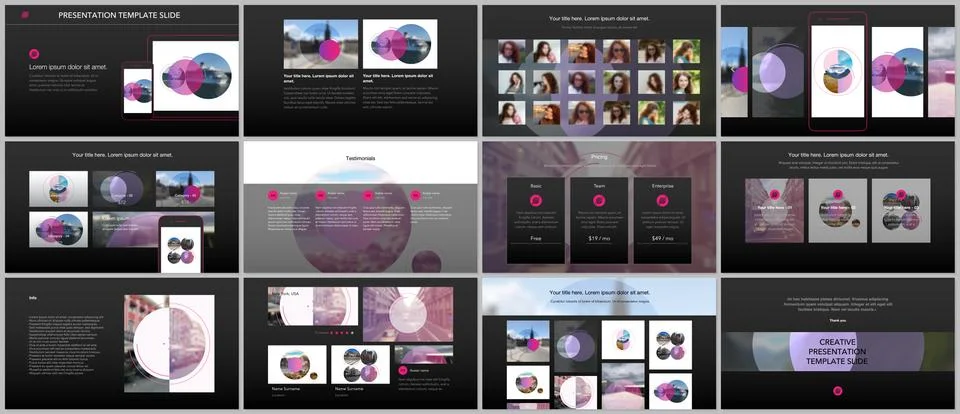Presentation design vector templates, multipurpose template for presentation Stock Illustration