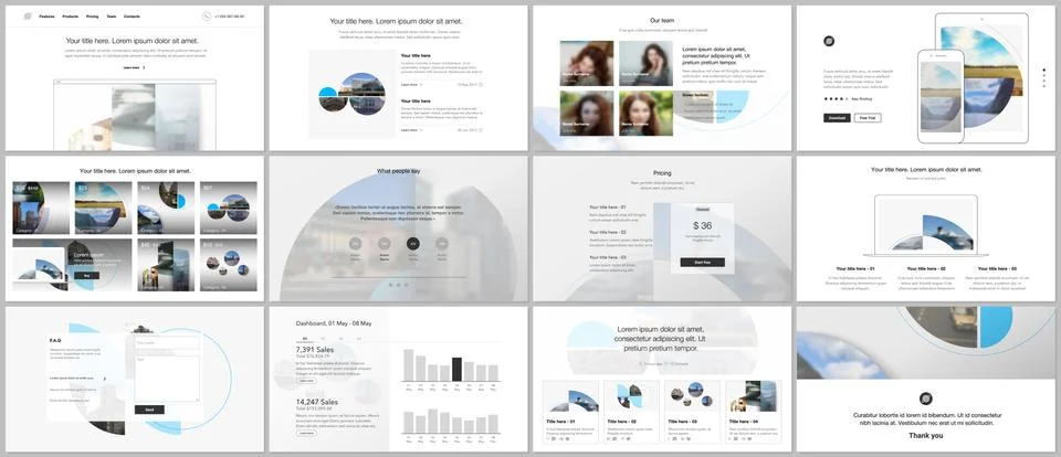 Presentation design vector templates, multipurpose template for presentation Stock Illustration