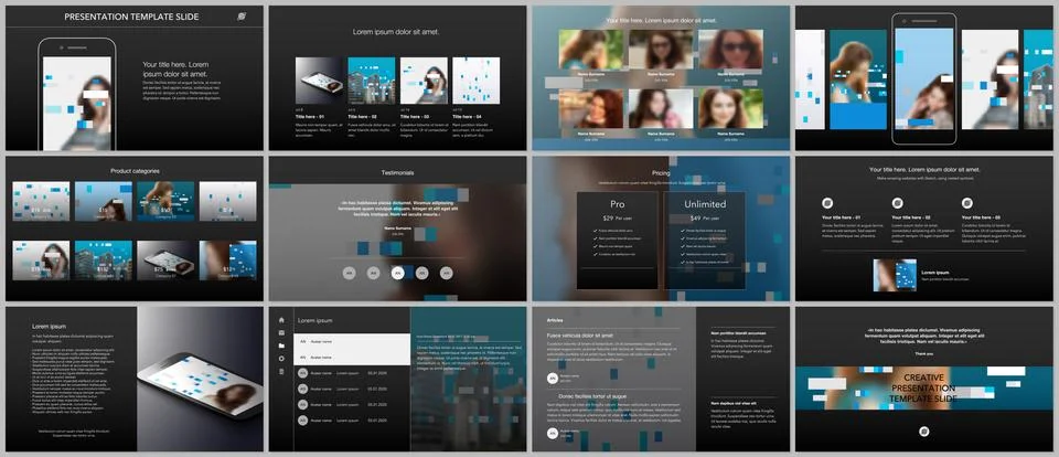 Presentation design vector templates, multipurpose template for presentation Stock Illustration