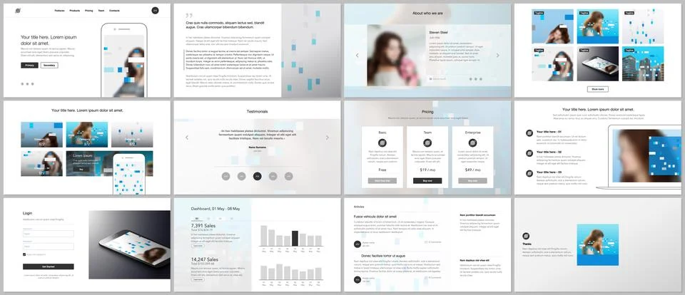 Presentation design vector templates, multipurpose template for presentation Stock Illustration