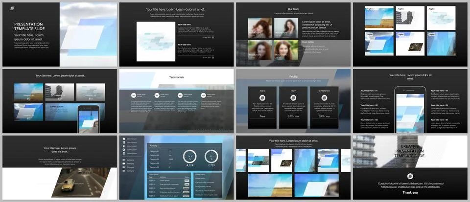 Presentation design vector templates, multipurpose template for presentation Stock Illustration