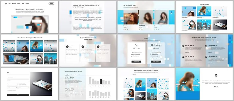 Presentation design vector templates, multipurpose template for presentation Stock Illustration