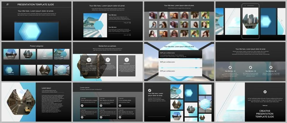 Presentation design vector templates, multipurpose template for presentation Stock Illustration
