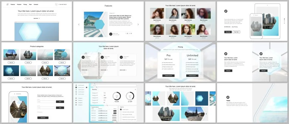 Presentation design vector templates, multipurpose template for presentation Stock Illustration