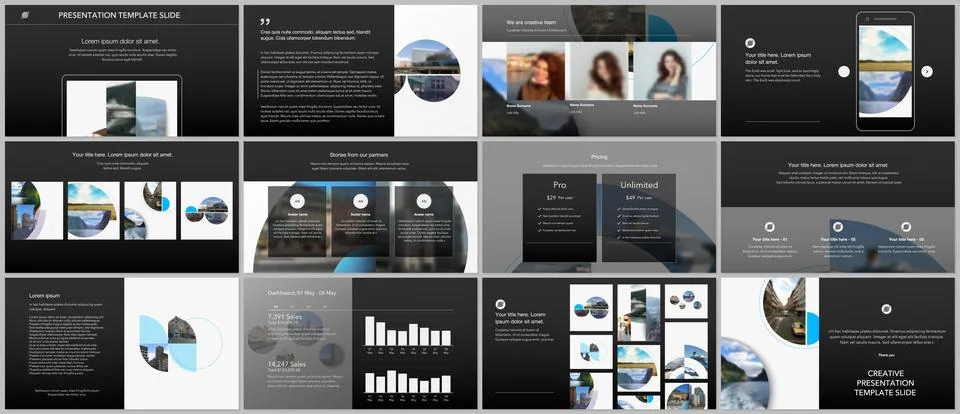 Presentation design vector templates, multipurpose template for presentation Stock Illustration