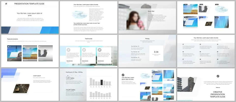 Presentation design vector templates, multipurpose template for presentation Illustrazione stock