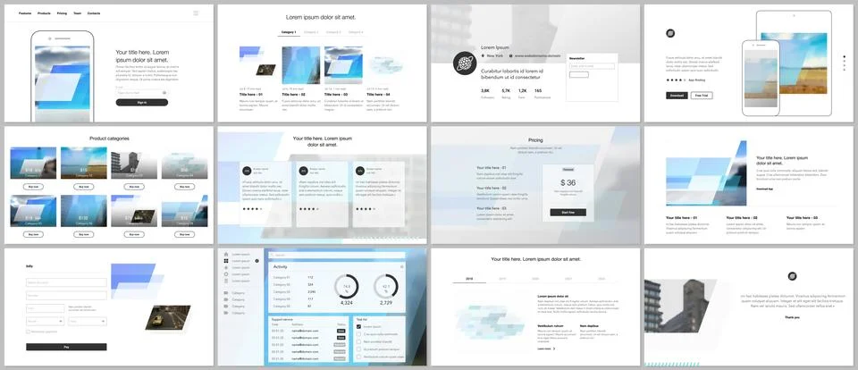 Presentation design vector templates, multipurpose template for presentation Stock Illustration