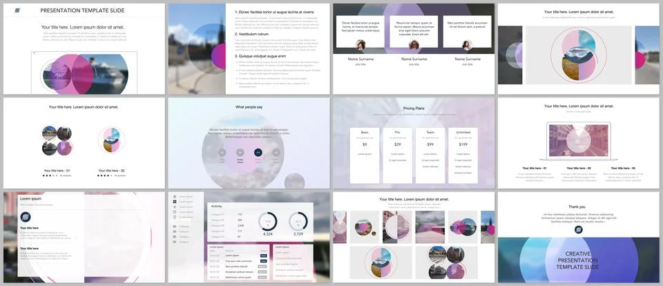 Presentation design vector templates, multipurpose template for presentation Stock Illustration