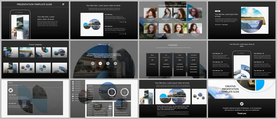 Presentation design vector templates, multipurpose template for presentation Stock Illustration