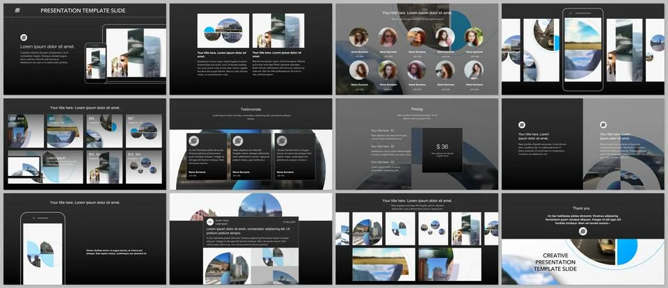 Presentation design vector templates, multipurpose template for presentation Stock Illustration