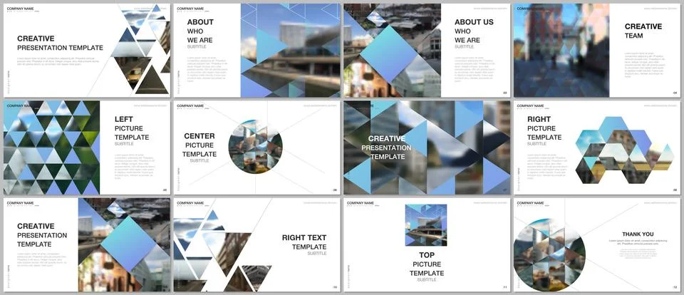 Presentation design vector templates, multipurpose template with triangles Stock Illustration