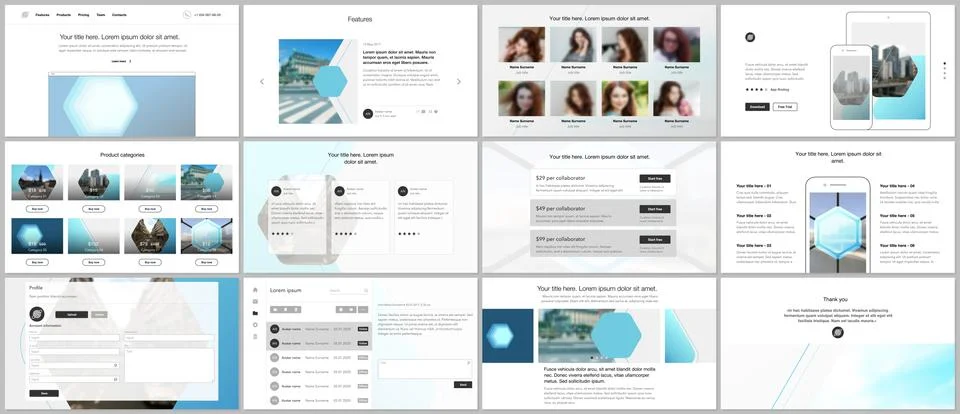 Presentation design vector templates, multipurpose template for presentation Stock Illustration