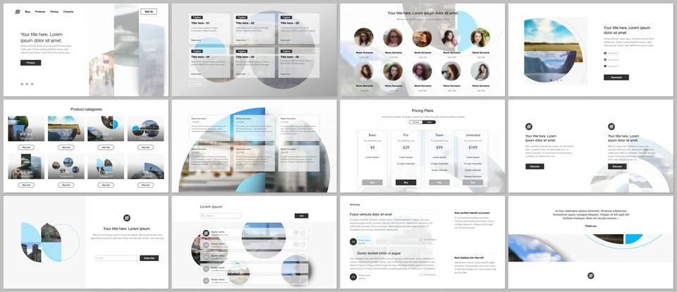 Presentation design vector templates, multipurpose template for presentation Illustrazione stock