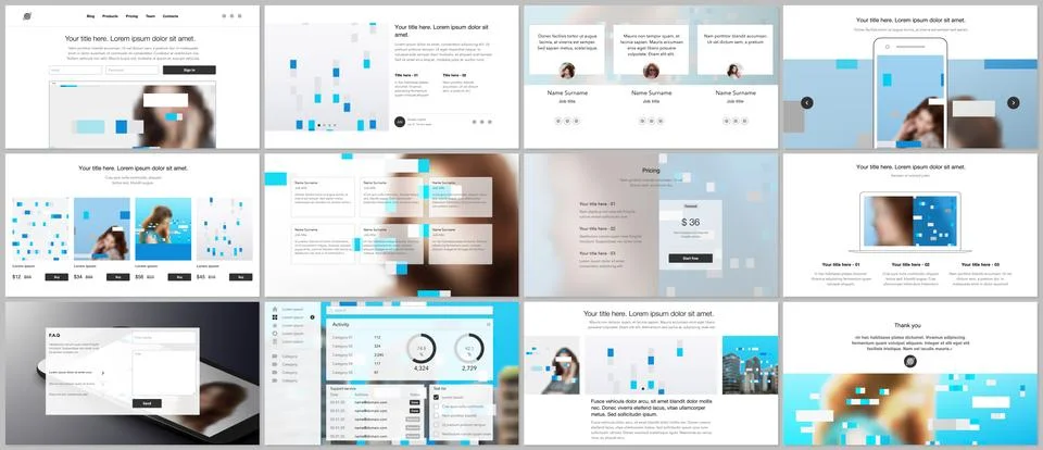 Presentation design vector templates, multipurpose template for presentation Illustrazione stock