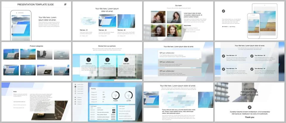 Presentation design vector templates, multipurpose template for presentation Stock Illustration