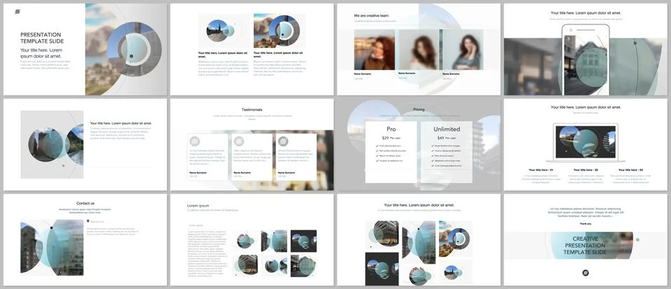 Presentation design vector templates, multipurpose template for presentation Stock Illustration