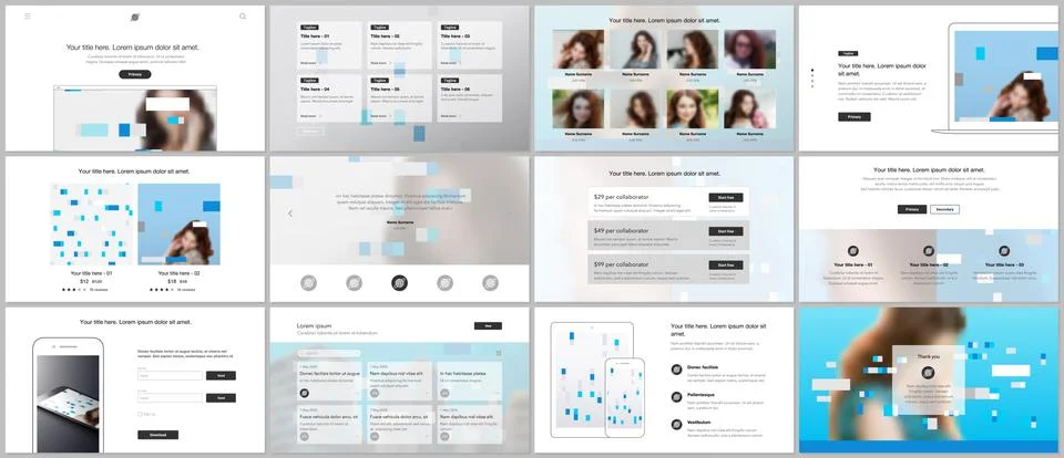 Presentation design vector templates, multipurpose template for presentation Illustrazione stock