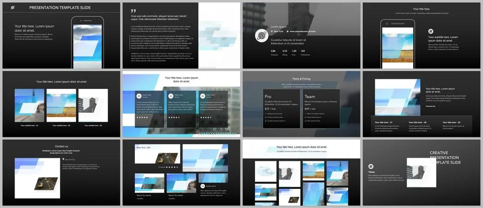 Presentation design vector templates, multipurpose template for presentation Stock Illustration