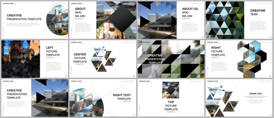 Presentation design vector templates, multipurpose template with triangles Stock Illustration