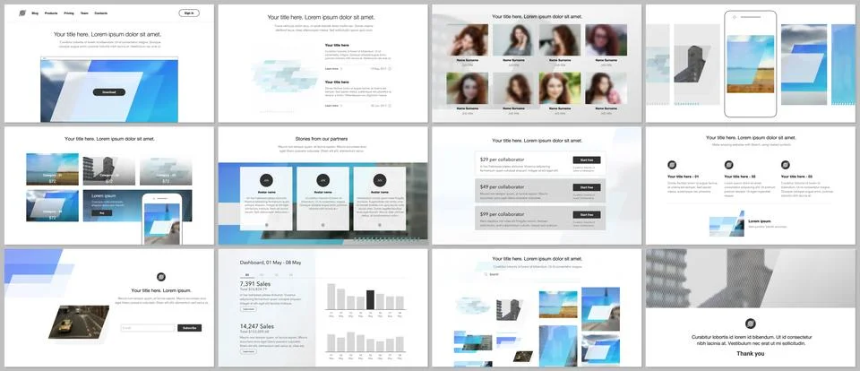 Presentation design vector templates, multipurpose template for presentation Stock Illustration