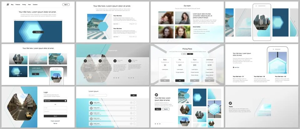 Presentation design vector templates, multipurpose template for presentation Stock Illustration