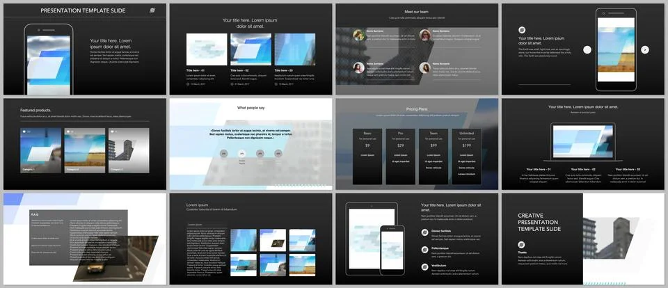 Presentation design vector templates, multipurpose template for presentation Stock Illustration