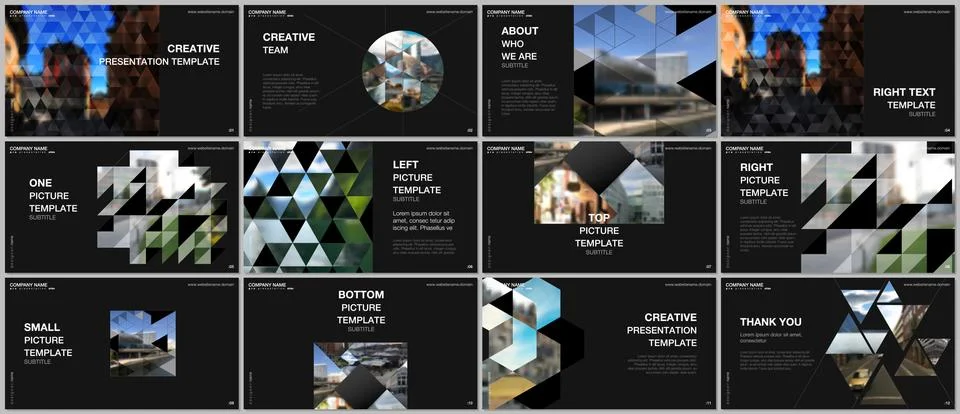 Presentation design vector templates, multipurpose template with triangles Illustrazione stock