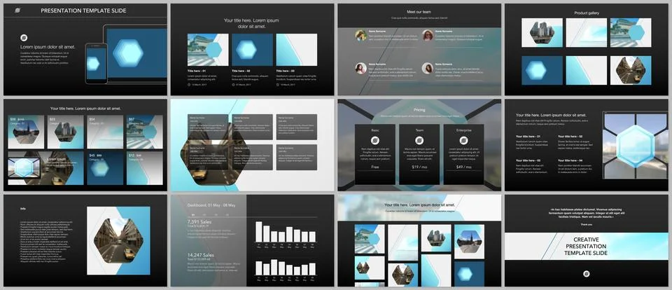 Presentation design vector templates, multipurpose template for presentation Stock Illustration