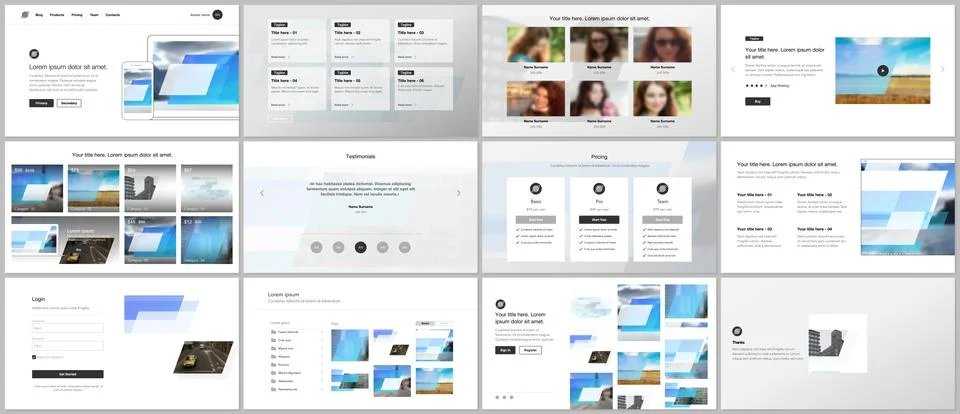 Presentation design vector templates, multipurpose template for presentation Stock Illustration
