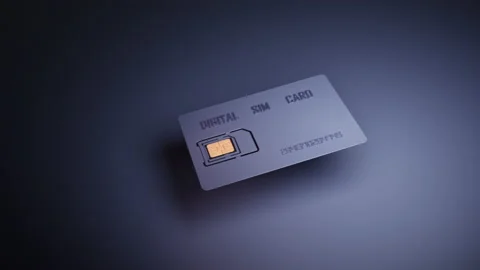 Presentation of a digital SIM card of a cellular operator Stock Footage 163284400