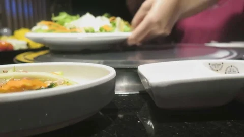 Presentation of dishes on the table Stock Footage 70540050