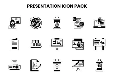 Presentation DuoTone Design Icons Pack イラスト素材