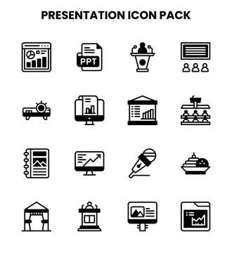 Presentation DuoTone Graphics Icons Pack Illustrazione stock