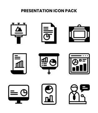Presentation DuoTone Scalable Icons Pack Stock Illustration